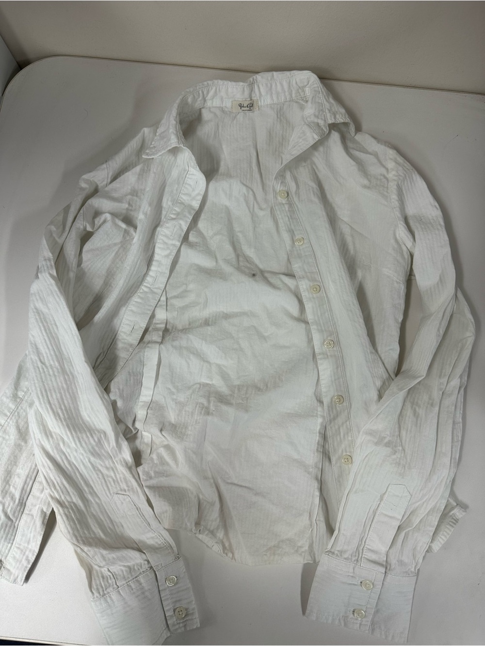 Brandy Melville White Cotton Button-Front Shirt